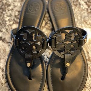 Tory Burch Sandals size 9, color black, gently used.